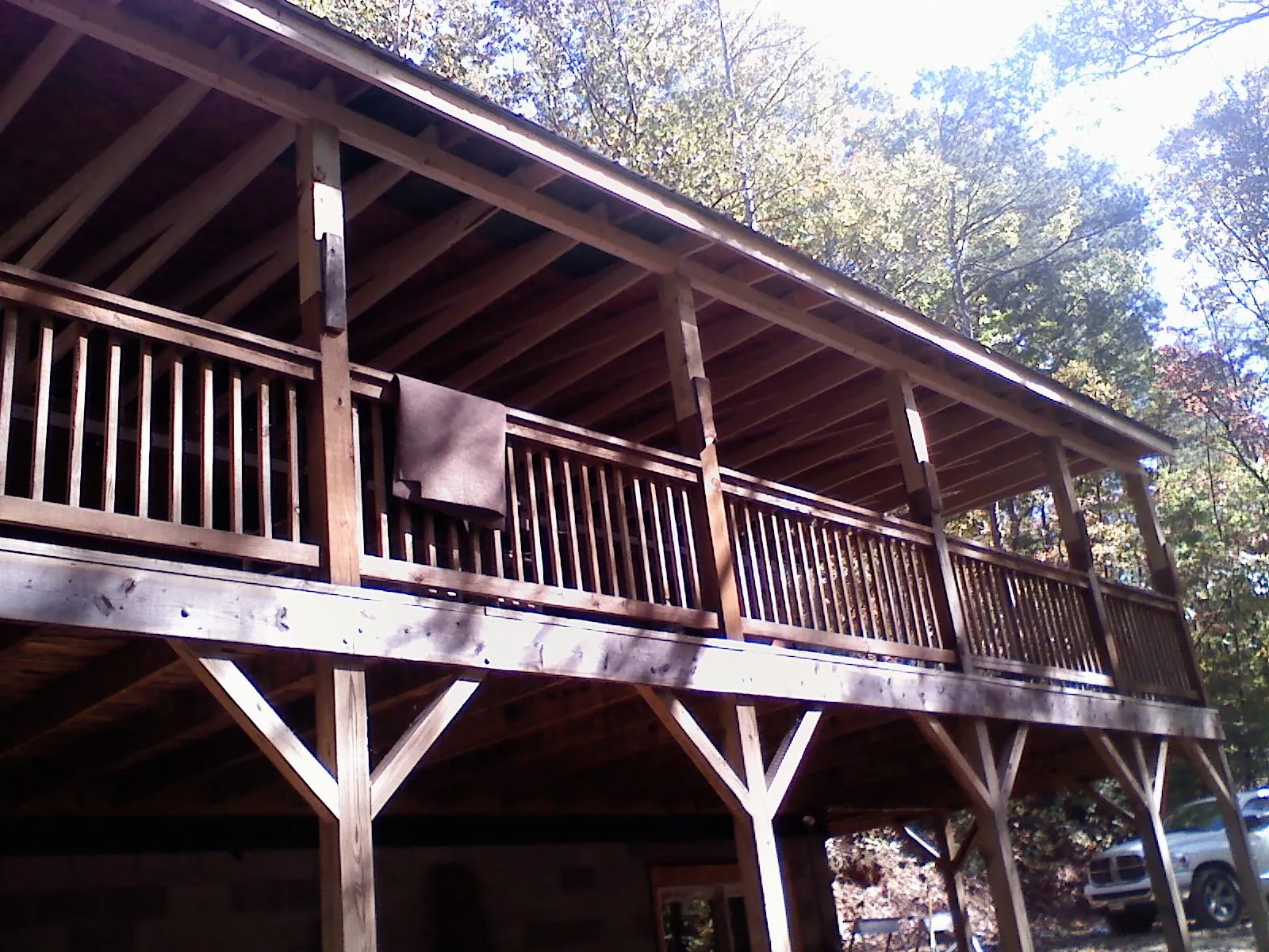 Timber framing under a new elevated porch and deck — Roof Leak Repair in Escondido by Roofing Brothers